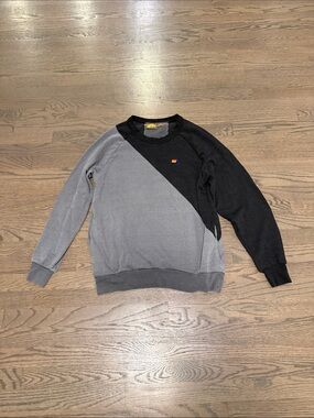 Aviator Nation unisex Colorblock Crewneck sweatshirt  - Black & Gray, size M